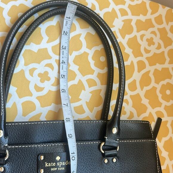 Kate Spade Large Black Pebbled Leather Tote Handbag Purse See Video - Picture 9 of 16